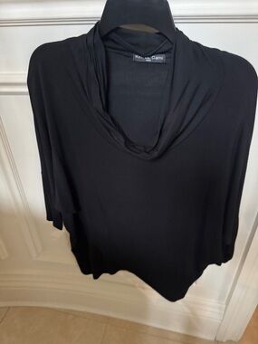 Kim & Cami Black Cowl Neck Tunic Top